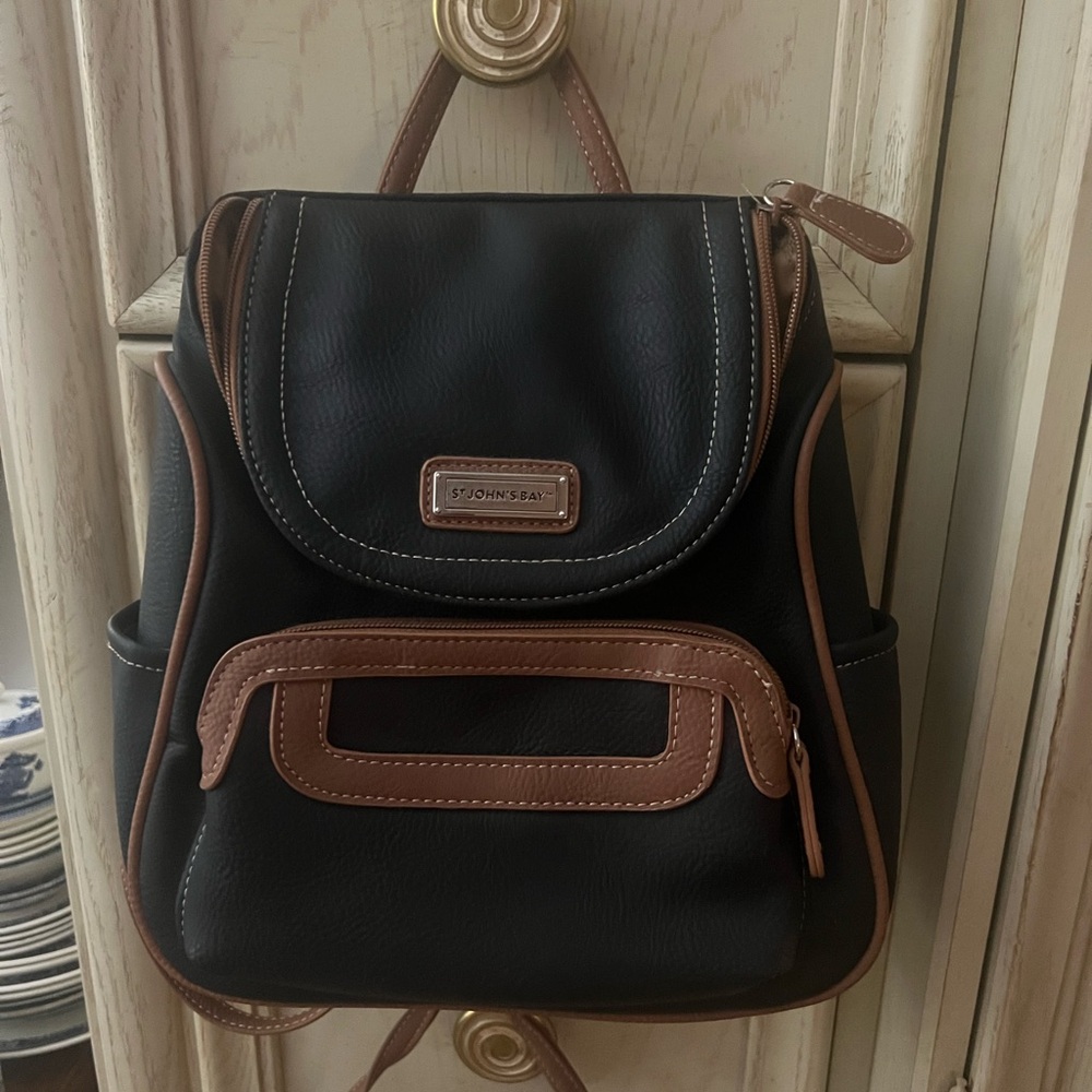 St. John's Bay Black and Brown Women's Backpack